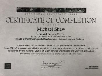 Certificate for System Integrator Training